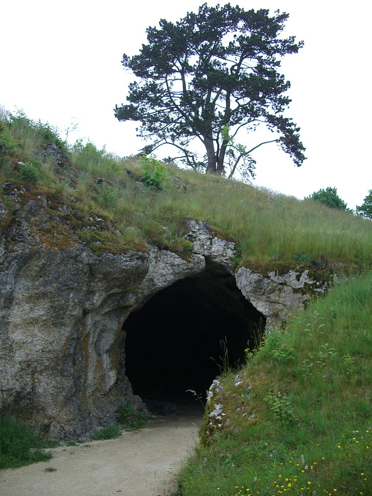 ocell estufa cova, lonetal, cova càrstica, l'entrada, Stetten, Niederstotzingen, Swabian alb