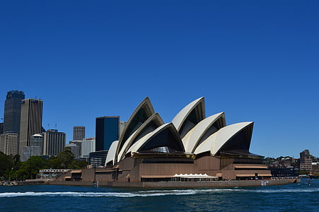 Sydney, Australië, het platform, skyline, zee, Opera, Operaház