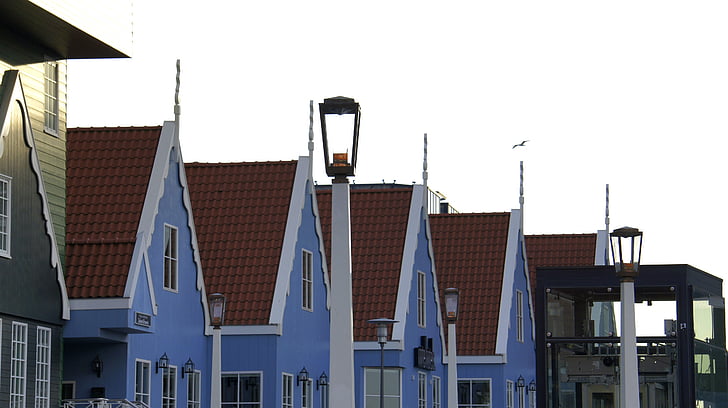 zaandam, māja, gaisma, arhitektūra, Holandiešu, Nīderlande, tradicionālā