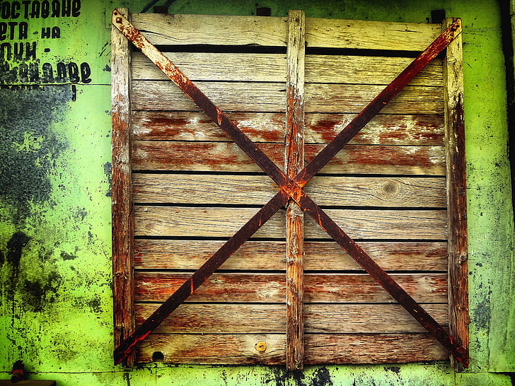 window, rust, green, old, abandoned, vintage, metal