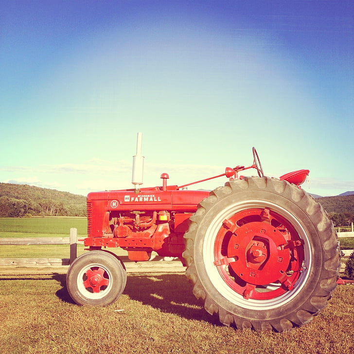 traktor, farma, vozidlo, Antique, poľnohospodárstvo, vidieka scény, strojové zariadenia