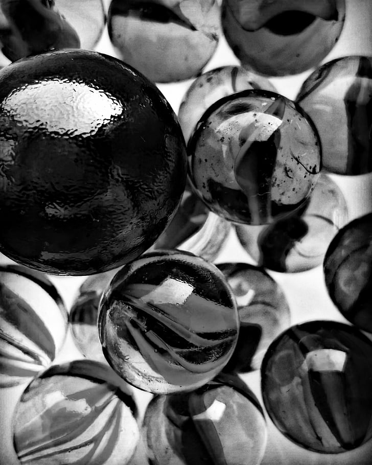 glas, ballonnen, zwart-wit, decor