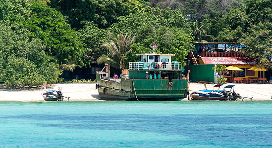 Phi phi island tour, Phuket, Thailand, stranden, båtar, arkitektur, havet