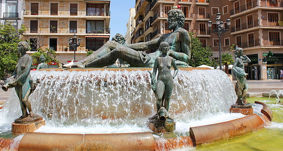fountain, turia, valence, spain, place of the virgin, region of valencia, architecture