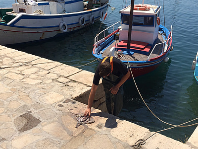 barci de pescuit, Grecia, vacanta, navă marine, mare, port