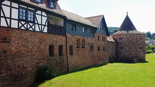 Büdingen, Fortezza, mura della città, centro storico, baluardo