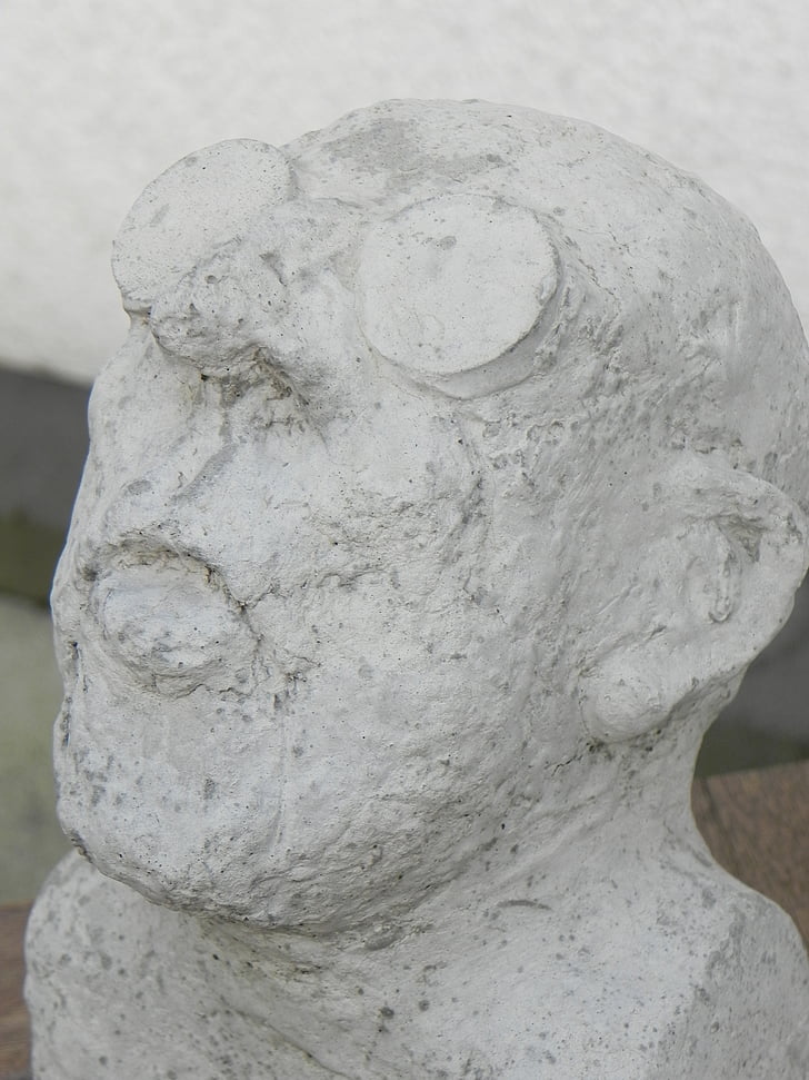 vyras, akiniai, galva, Menas, skulptūra