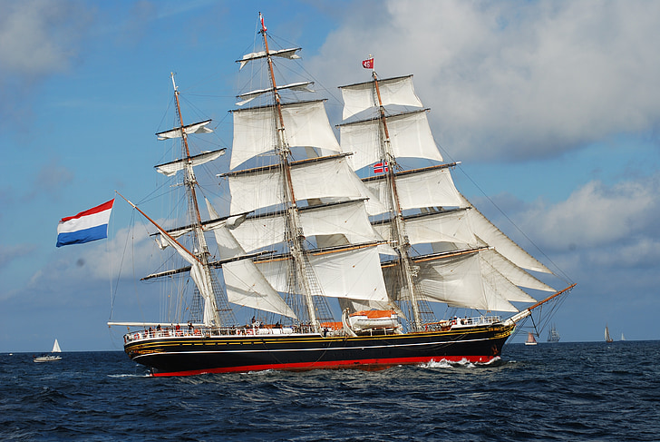 Clipper fartyget, höga, masterna, segling, nautisk, stad amsterdam, kryssning