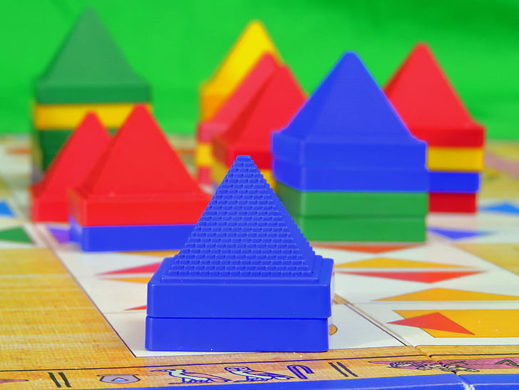 joc, piràmides, jugar, joc de taula, passatemps, edificis