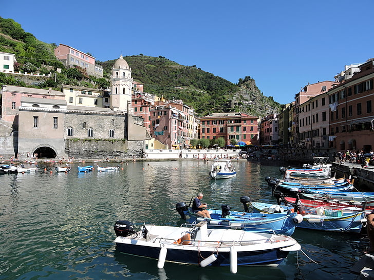 båt, Porto, Cinque terre, Vernazza, sjøen, vann, Liguria