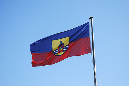 Wangerooge, lippu, taivas, masto