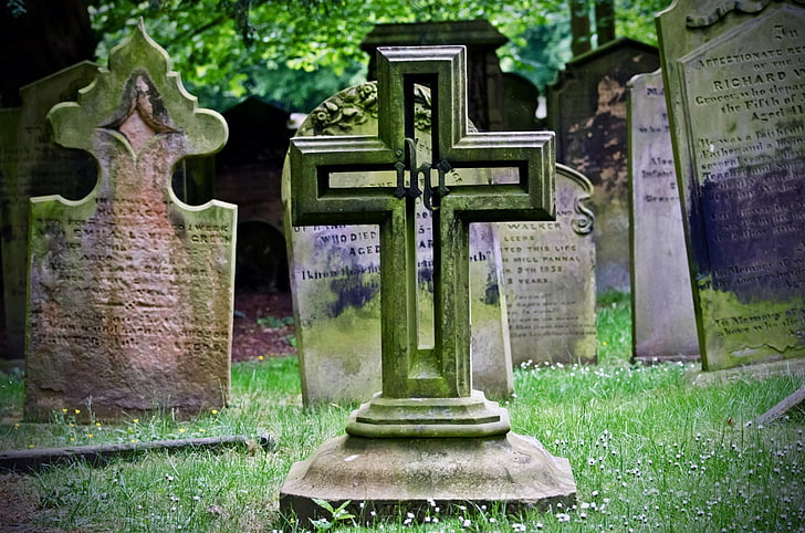 Croix, cimetière, pierres tombales, mort, monument, religion, Jésus