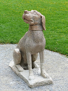 dog, statue, stone, ssteinfigur, animal, pets