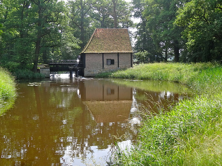 noordmolen, deldeneresch, moinho de água, Países Baixos, Lagoa, riacho, fluxo
