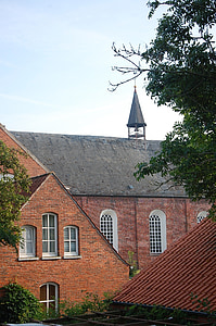 Uphusen, Iglesia, protestante, Frisia del este, clinker, edificio, aldea