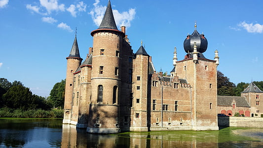 Castle, Aartselaar, Cleydael, Antwerpen, Belgia, Fort, arkkitehtuuri