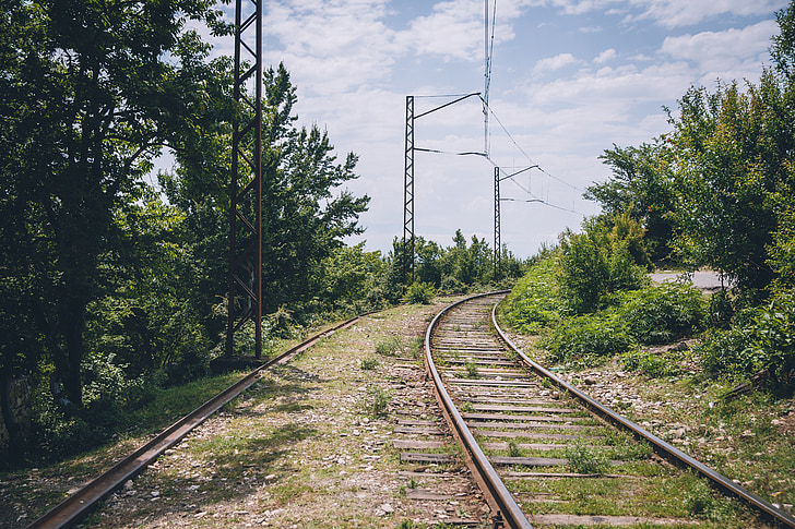 le paysage, rails de train, Affichage