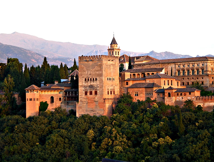 Alhambra, Granada, Spanje, het platform, Andalusië, Moorse, Paleis