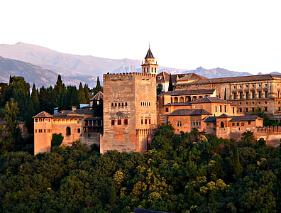 Альгамбра, Гранада, Испания, Архитектура, Андалусия, мавританской, Дворец