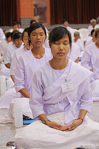 observa, religioase, preceptele rit, în, Thai, meditaţie, budiştii