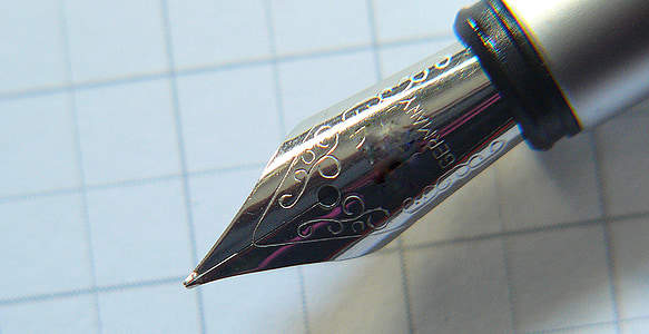 analog devices, letters, filler, fountain pen, cap, paper, leave