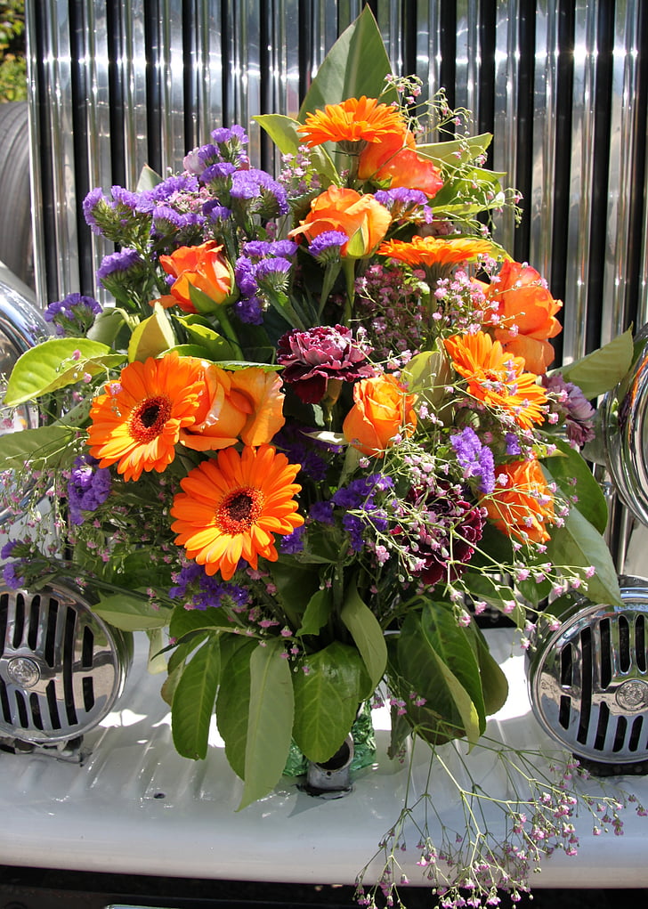 flors, flors d'estiu, natura, arranjament floral, casament, color, celebració