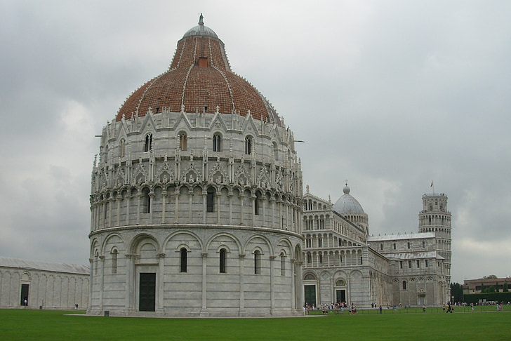 Pisa, tháp, Leaning tower, Basilica, kiến trúc, địa điểm nổi tiếng, mái vòm