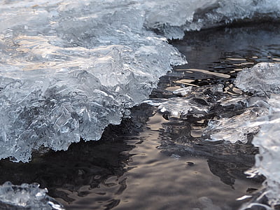 лед, вода, кристали, отражение, природата, зимни
