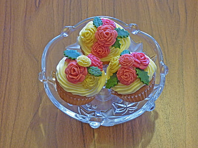 muffin, cupcakes, sweets, cakes, marzipan, ornamentation, confectioner's