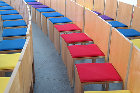 stoličky, Sit, sedadlo, prestávka, farebné, červená, žltá
