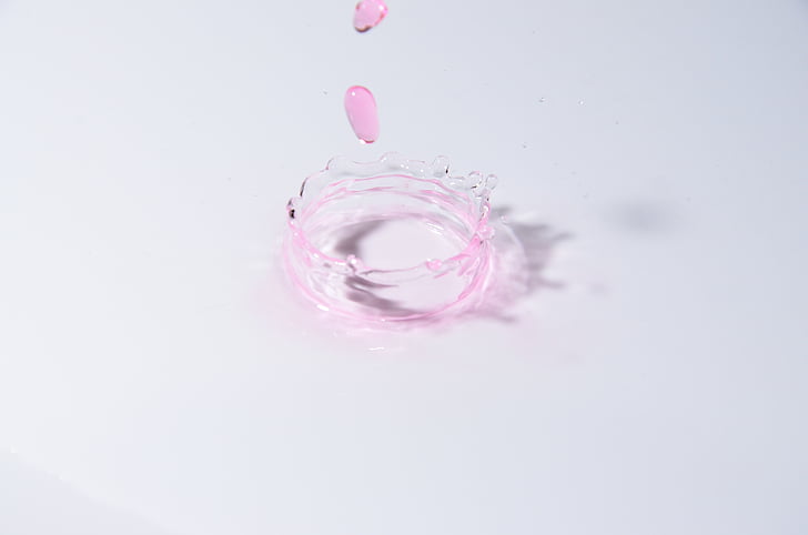 liquid, drip, pour, color, pink, water, light