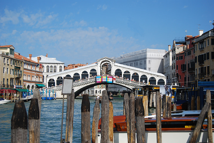 Venice, Rialto, kanāli, Itālija, tilts