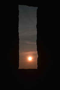 fenêtre de, Dim, coucher de soleil, contraste, Sky, soirée, France