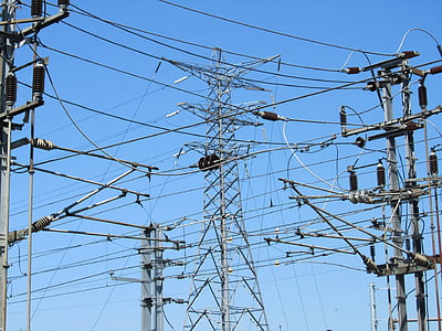 makt, elektricitet, pylon, kablar, energi, industrin, elektriska
