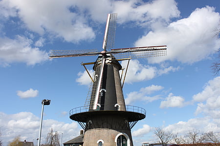 holland, windmill, landscape, netherlands, mill, landmark, traditional