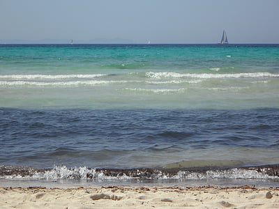 mar, oceano, azul, água, praia, férias, Costa