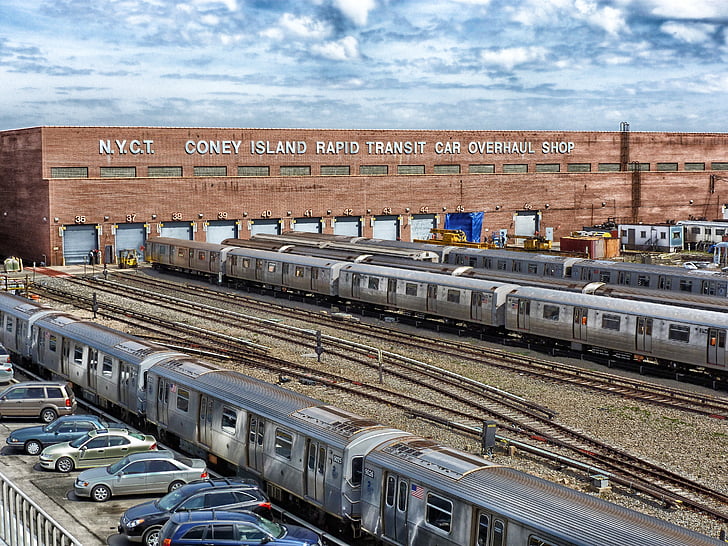 new york city, transit authority, train, cars, railroad, mass transit, outside
