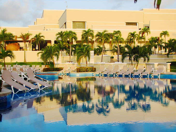 Resort, basseng, svømming, ferie, reise, Hotel