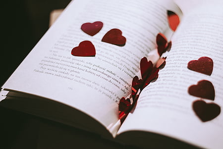 knjiga, latice, ruža, srce, Roman, tekst, priča
