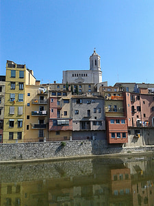 Girona, Španělsko, Architektura, městský, Historie, budova, staré