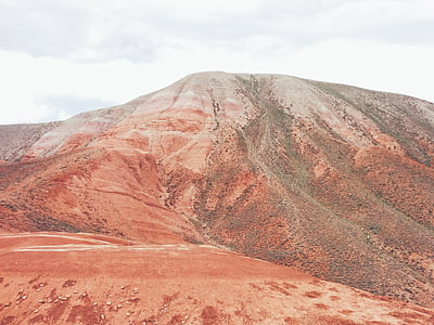 mountain, hill, red, rock, stone, nature, landscape