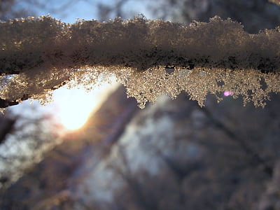 snow, frost, winter, sunset, sun, sunlight, weather