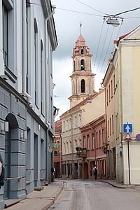 Vilnius, Lituania, Europa orientale, facciata, centro storico, architettura, storicamente