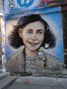 arte de la calle, Anne, pared, fachada, aerosol, Graffiti