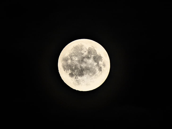 pilns mēness, naktī, mēness, debesis, noskaņojums, mākoņi, cloudscape