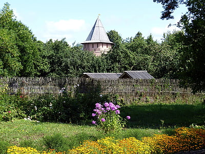 Rosja, Suzdal, Złoty pierścień, rosyjski Kościół prawosławny, Klasztor, Historycznie, ogród