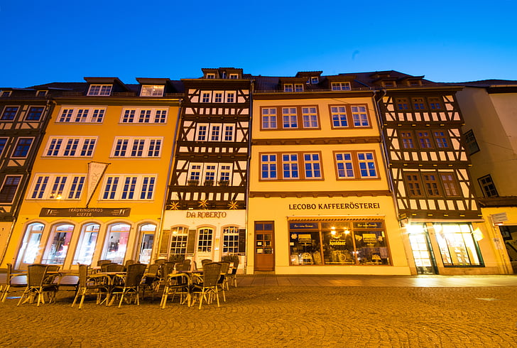 Erfurt, estado da Turíngia, Alemanha, cidade velha, locais de interesse, fachwerkhaus, treliça