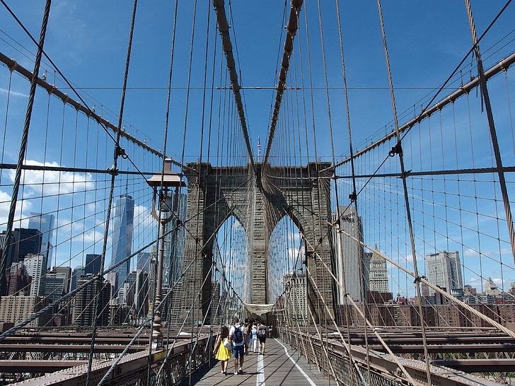 Brooklyn Bridge-silta, Bridge, Brooklyn, Uusi yok, City, Metropolis, arkkitehtuuri