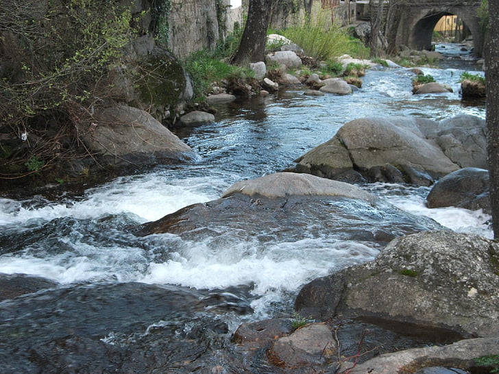 河, 水, 瀑布, 石头, 自然, 景观
