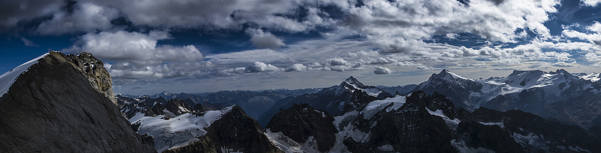alpine, panorama, engelberg, switzerland, clouds, sky, mountains